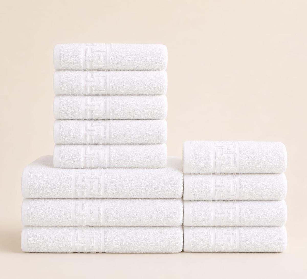 🔥Set prosoape premium 12 bucati bumbac 100% absorbante super calitative 500-550 GSM 5 Buc 30×50cm 4 Buc 50×90cm 3 Buc 70×130cm🔥
